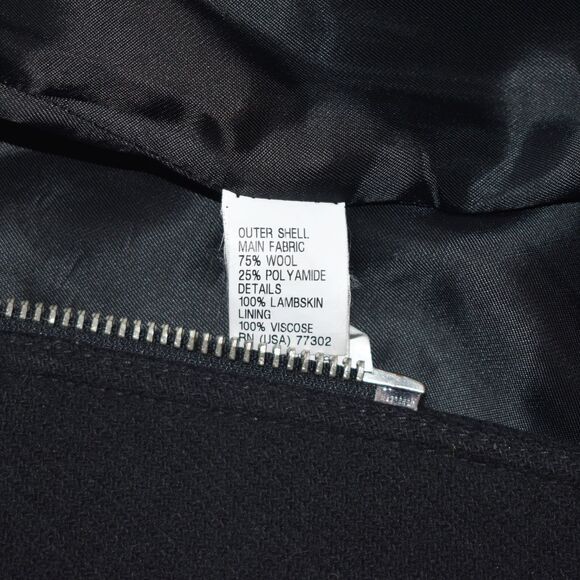 ZARA Wool-Blend with a Lambskin Leather Asymmetric Moto/Biker Coat Size S - Picture 5 of 8